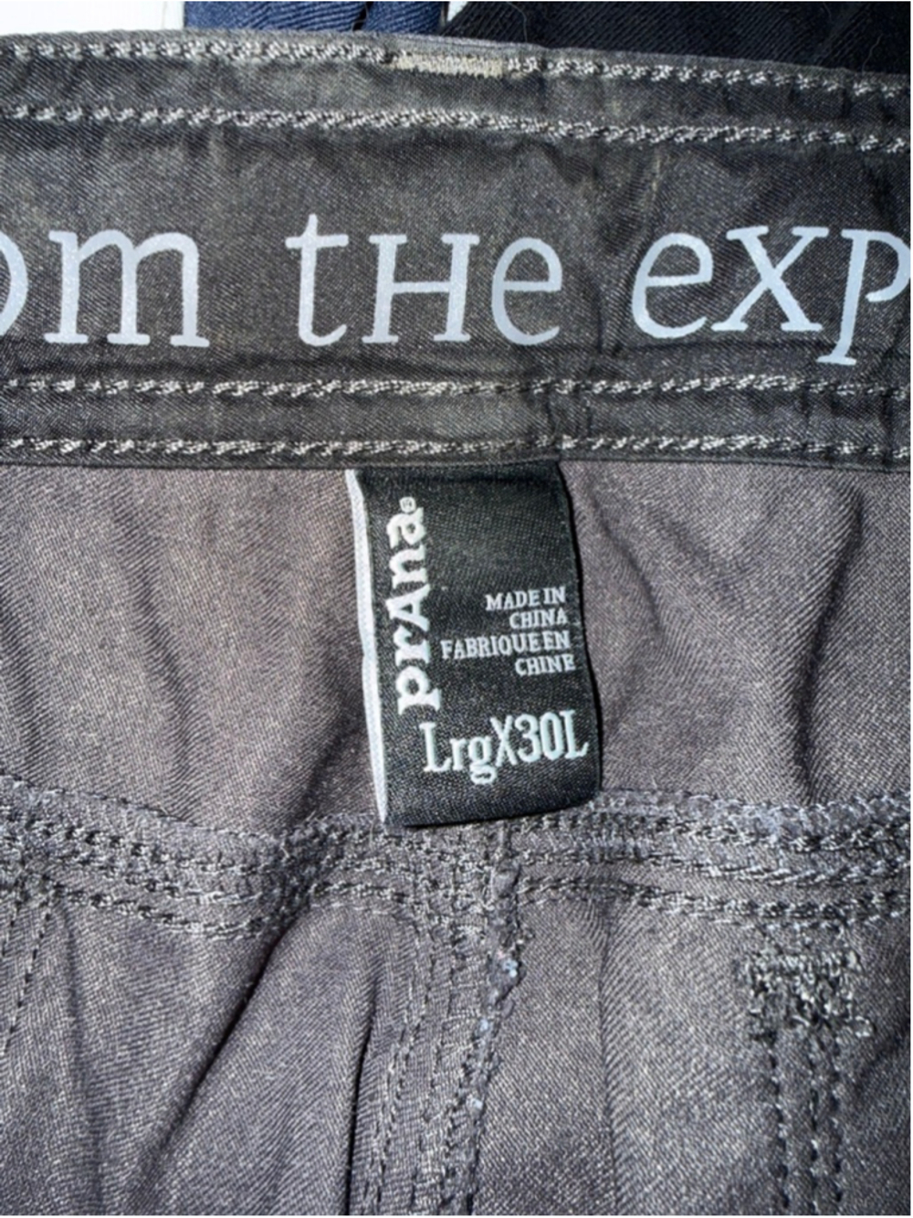 Men's Prana Zion Gray Cargo Pants size Large 30 inseam Adjustable Hiking Pants - Picture 16 of 16